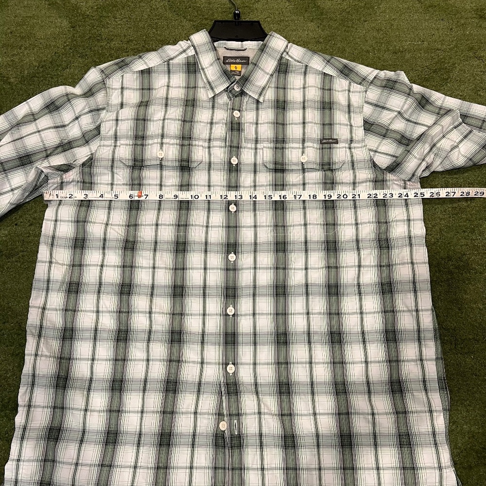 Eddie Bauer Plaid TRAVEX Short Sleeve Button Front Shirt Mens Size TXL - Picture 6 of 7